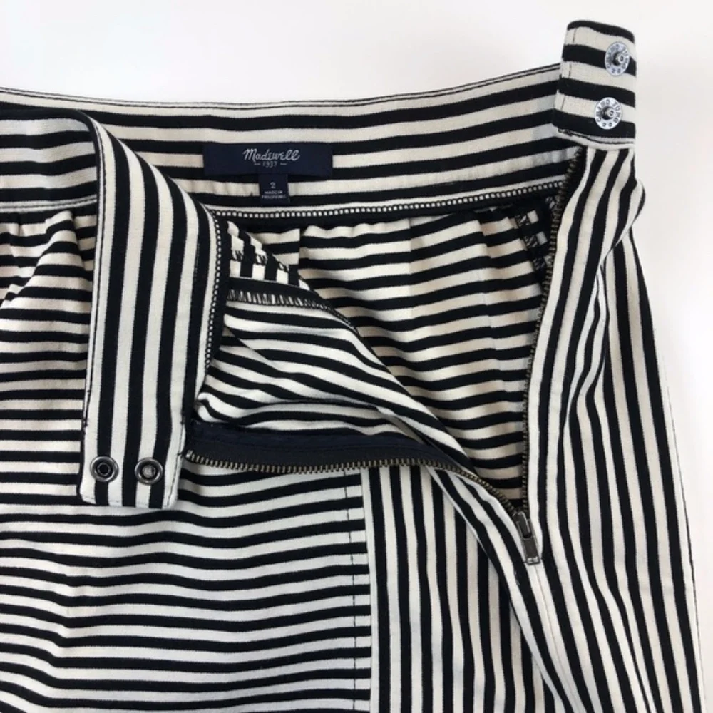 Madewell Ponte Swivel Mini Skirt Black White - Picture 7 of 7